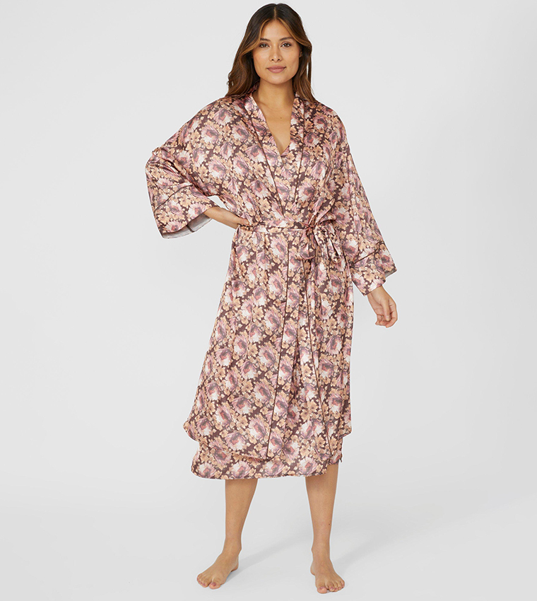 Buy Debenhams Winter Rose Robe In CHOCOLATE 6thStreet Bahrain