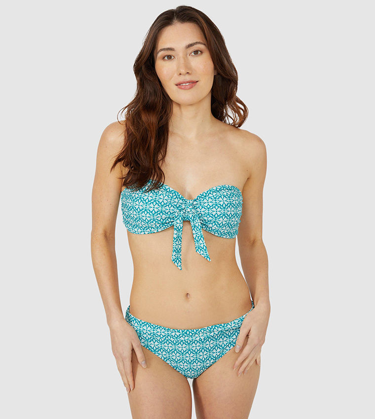 Teal store bandeau bikini