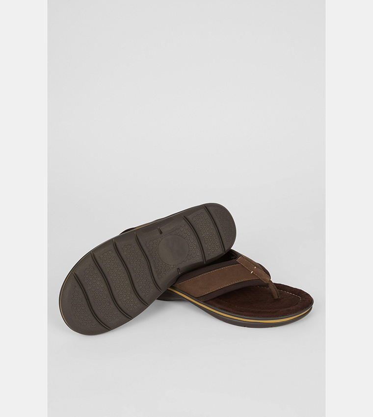 Buy Debenhams Lynmouth Leather Toe Post Flip Flop Sandals In Brown 6thStreet Bahrain