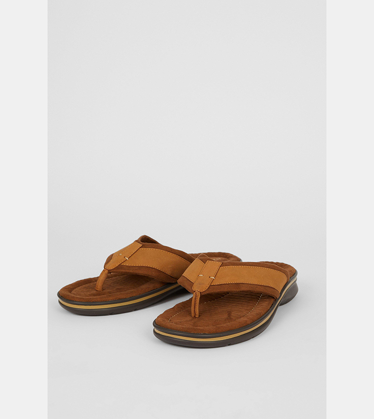 Buy Debenhams Lynmouth Leather Toe Post Flip Flop Sandals In Brown