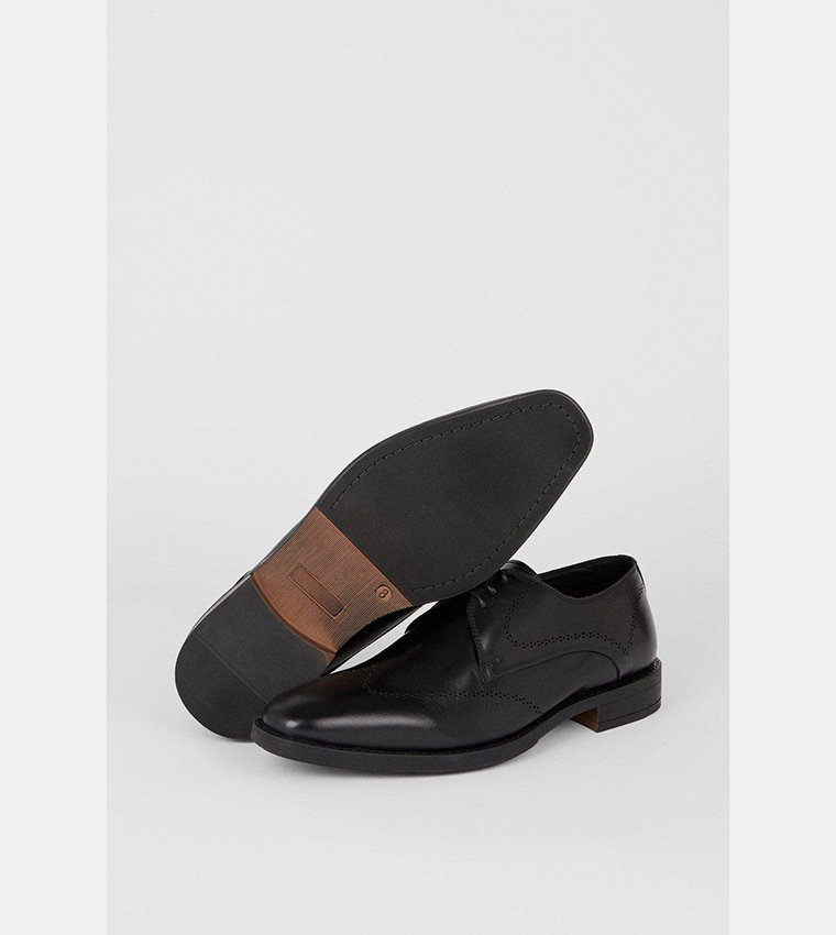 Buy Debenhams Filton Leather Smart Wingtip Derby Shoes In Black