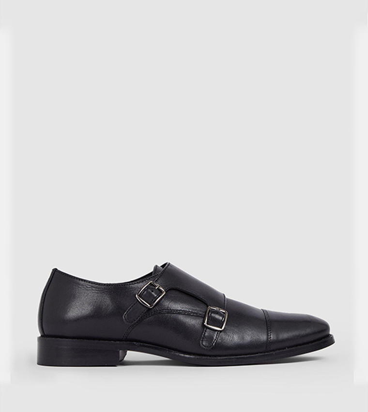 Buy Debenhams Kiln Leather Monk Strap Shoes In Black | 6thStreet UAE