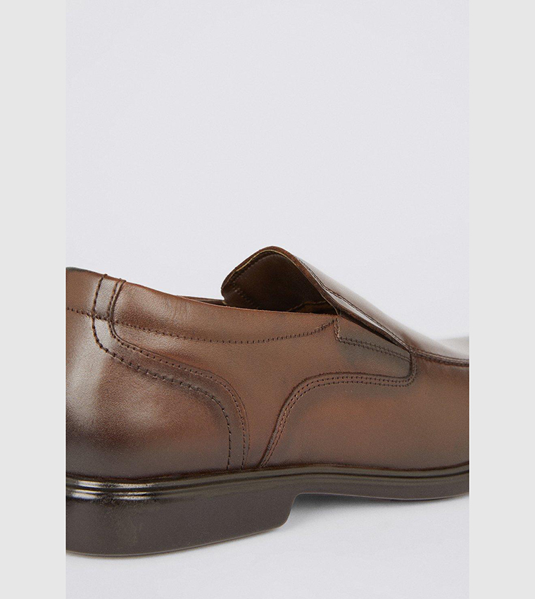 Buy Debenhams Croft Wide Fit Leather Slip On Formal Shoes In Brown 6thStreet Qatar