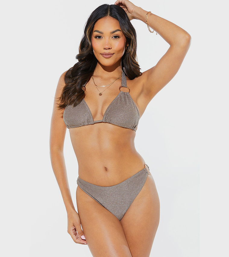 Ring Detail Halterneck Bikini Top