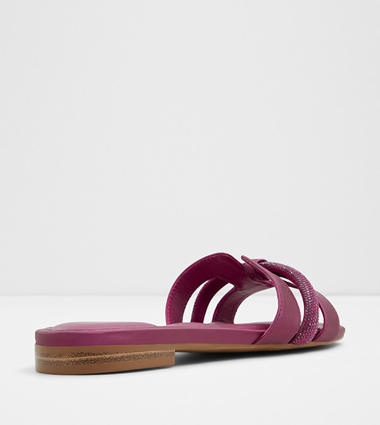 DEANDRA Embellished Open Toe Flat Sandals