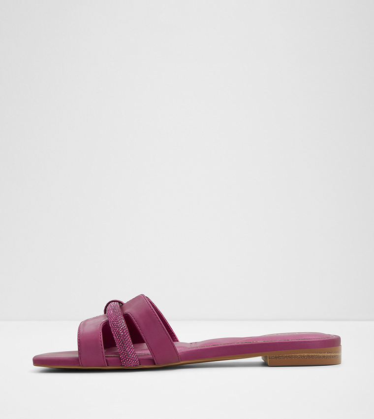 DEANDRA Embellished Open Toe Flat Sandals