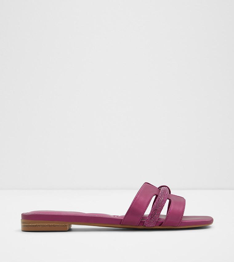 DEANDRA Embellished Open Toe Flat Sandals