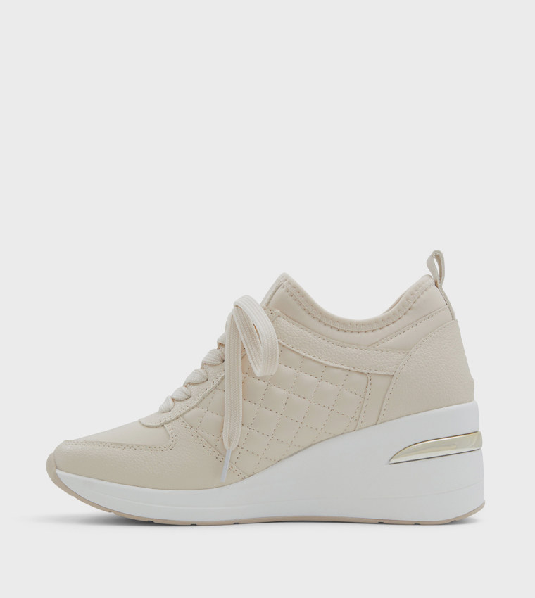 DEDEE Lace Up Wedge Sneakers