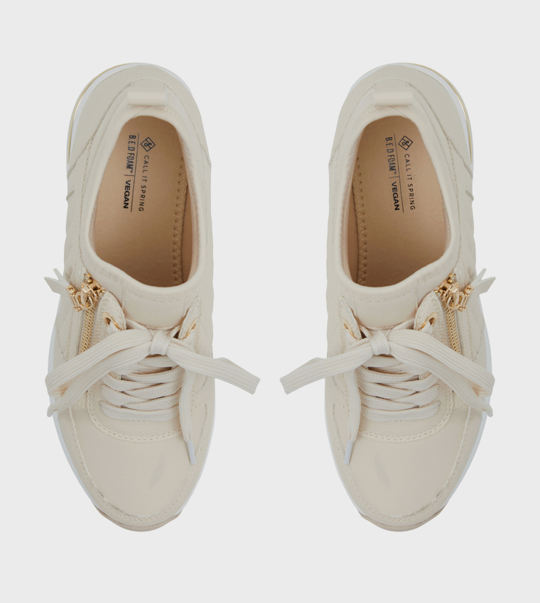 DEDEE Lace Up Wedge Sneakers