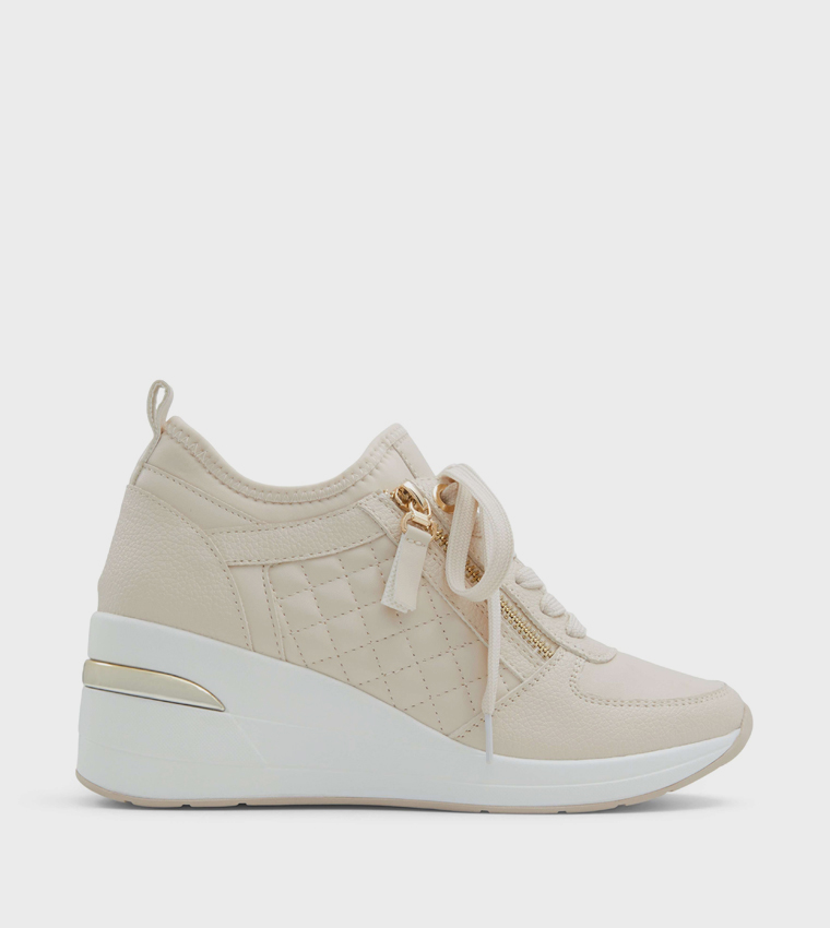DEDEE Lace Up Wedge Sneakers