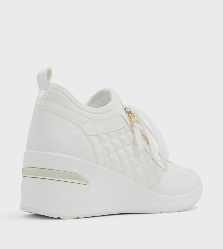 DEDEE Lace Up Wedge Sneakers