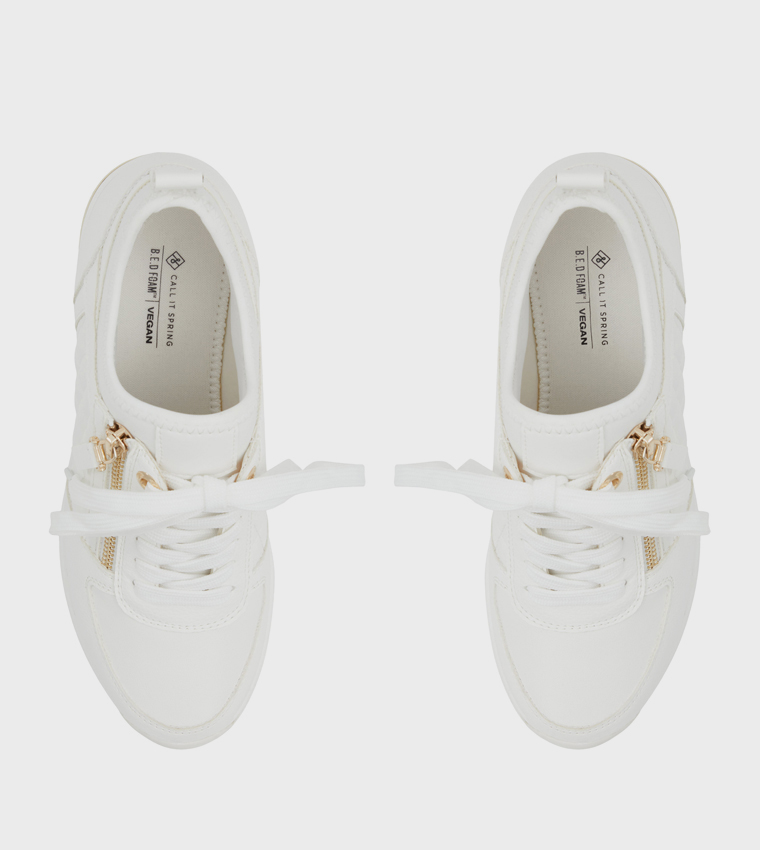 DEDEE Lace Up Wedge Sneakers