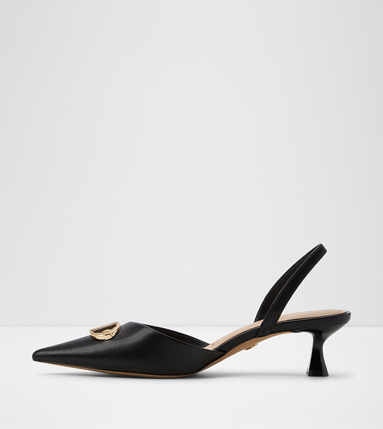 DELICATE Textured Slingback Mule Pumps