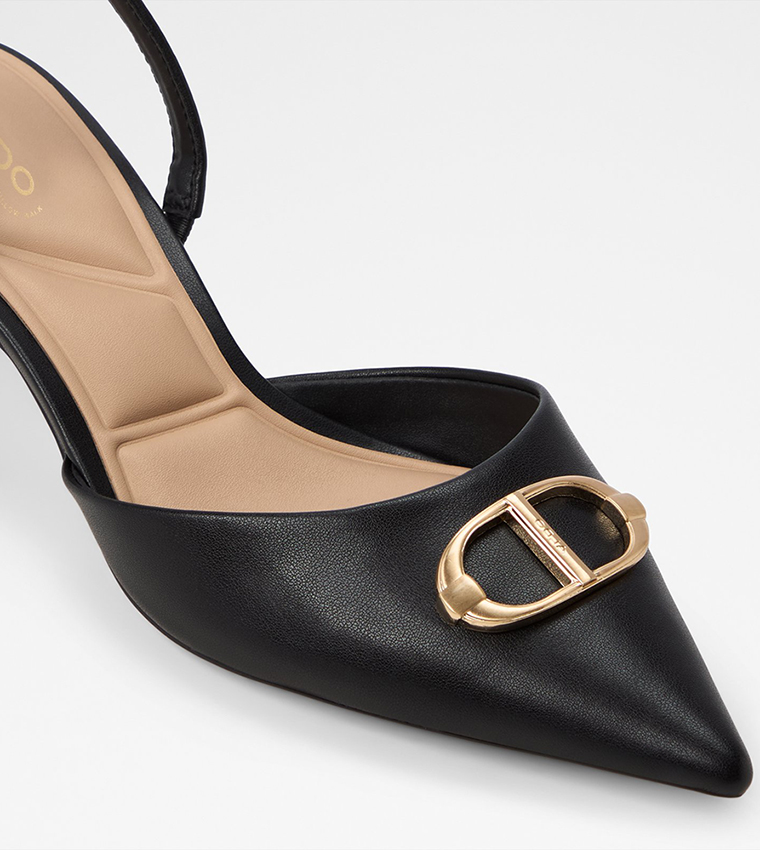 DELICATE Textured Slingback Mule Pumps