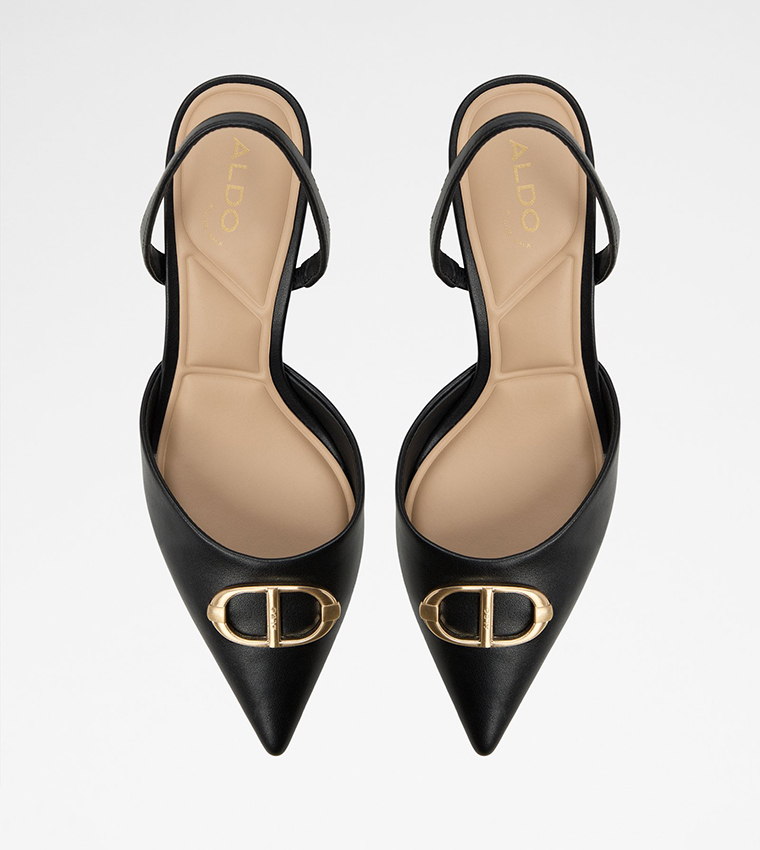 DELICATE Textured Slingback Mule Pumps
