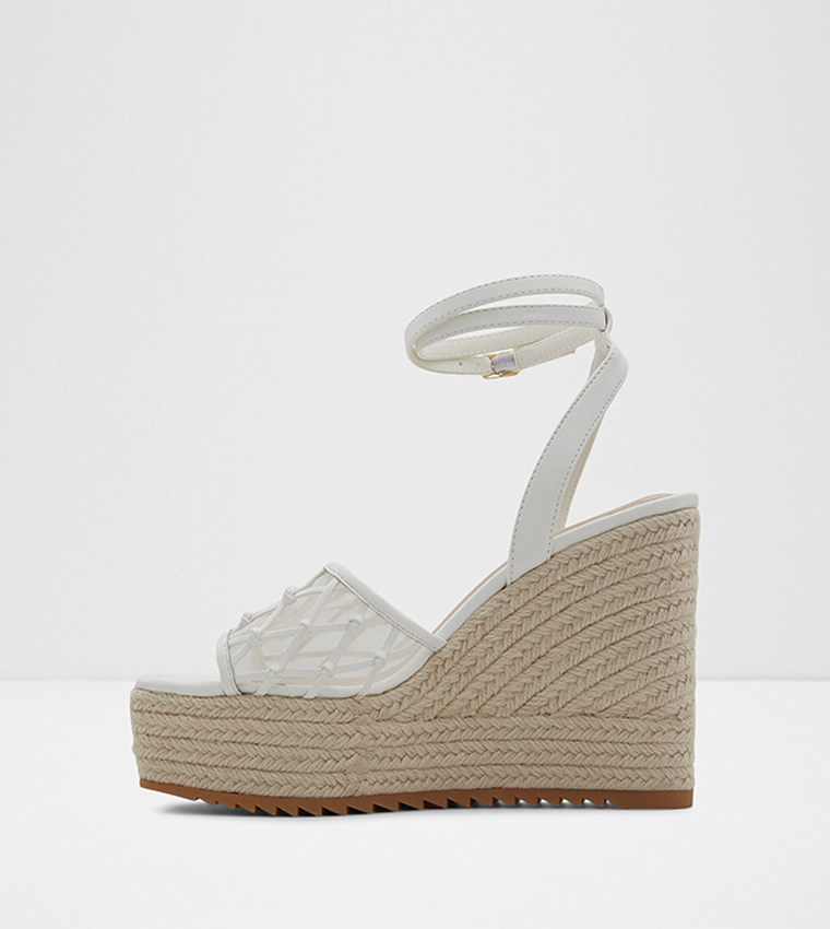 Buy Aldo DELLEN Textured Espadrille Wedges In White 6thStreet UAE