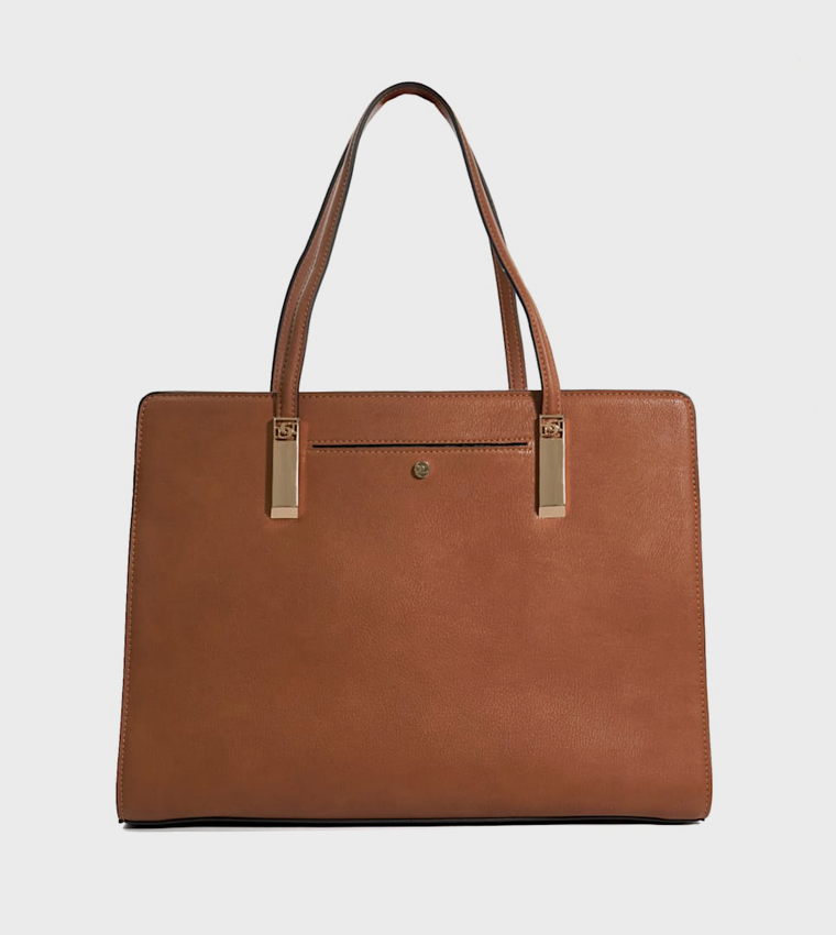DENBEIGHS Textured Satchel Bag