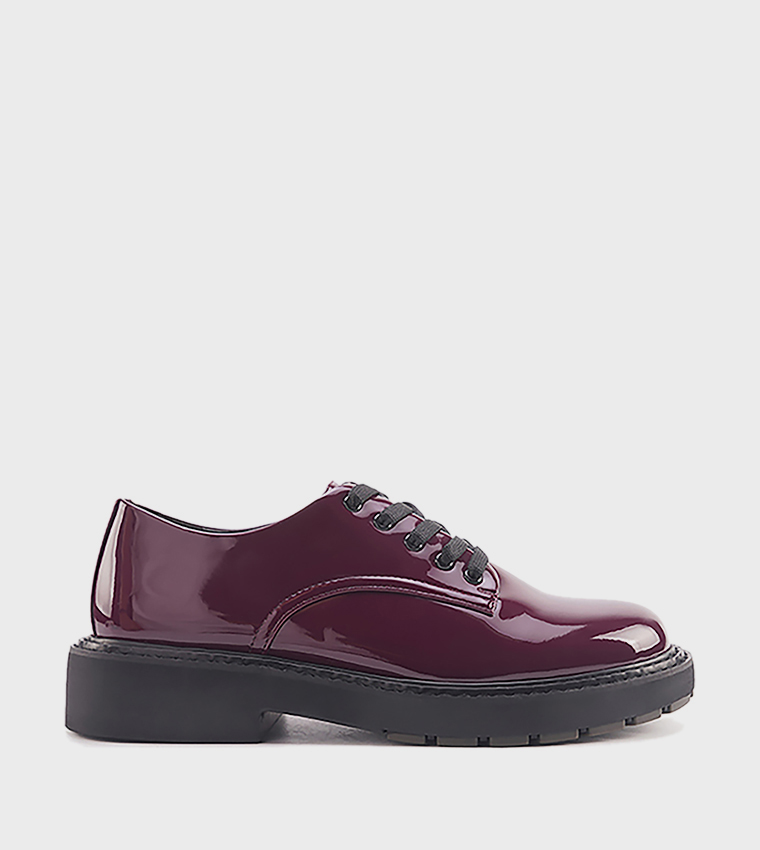 DENZEL Glossy Lace-Up Shoes