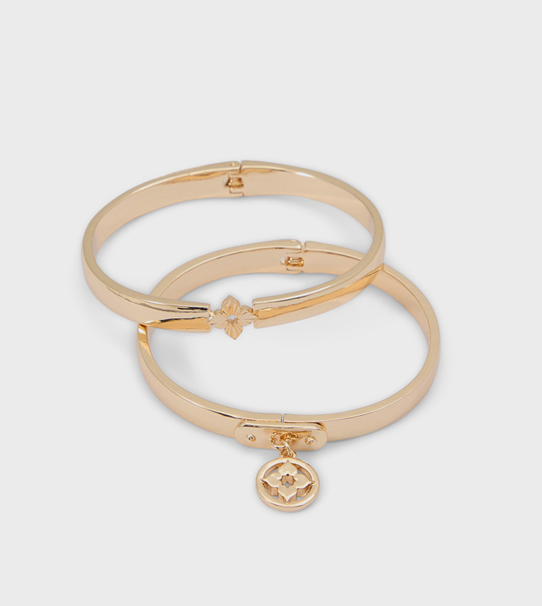 DEVAMAENDRA Pack of 2 Gold-Tone Bracelets