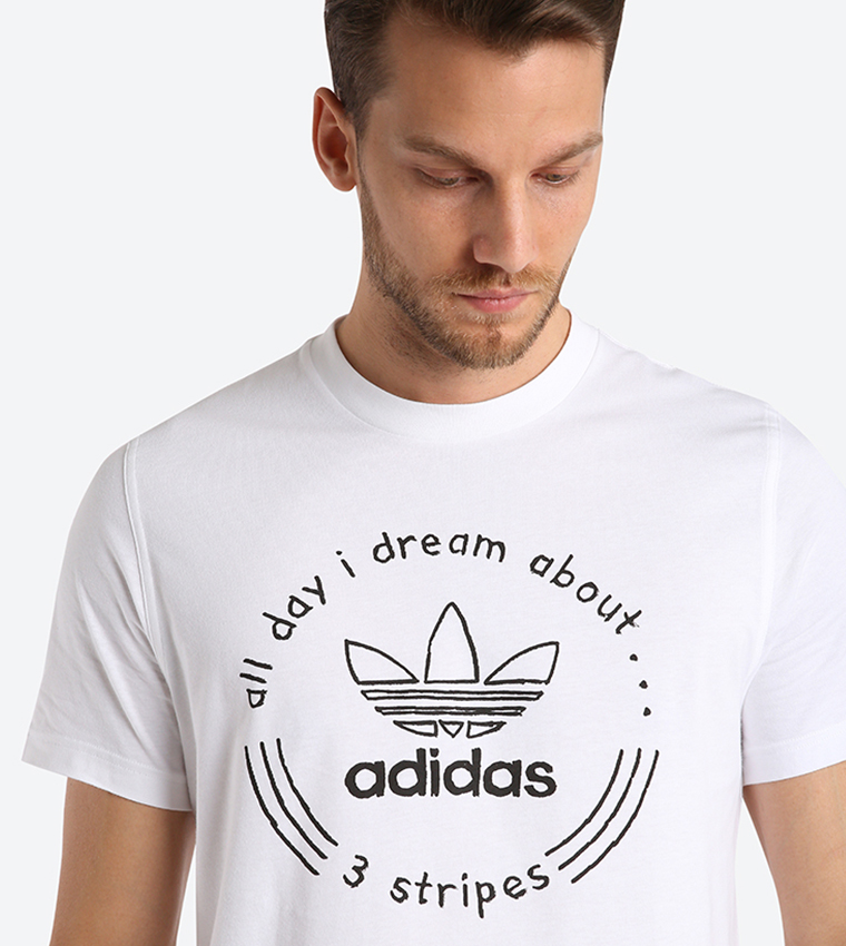 Buy Adidas Originals Short Sleeve Hand Drawn T4 T Shirt White DH4771 In White 6thStreet UAE