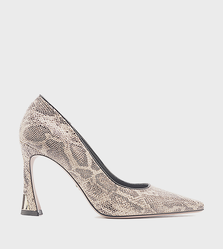DIANA Snakeskin Print Pointed Toe Pumps