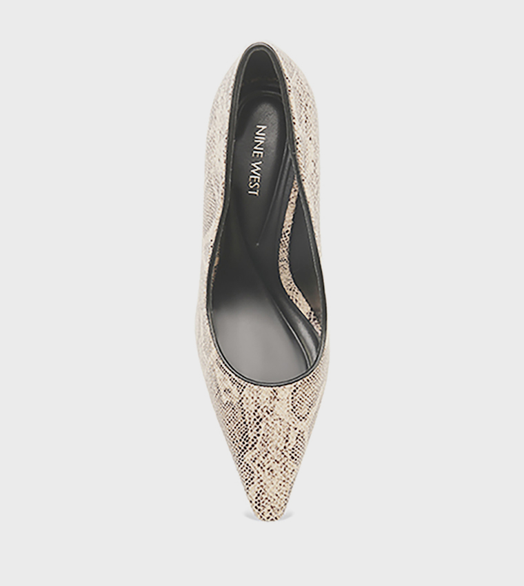 DIANA Snakeskin Print Pointed Toe Pumps