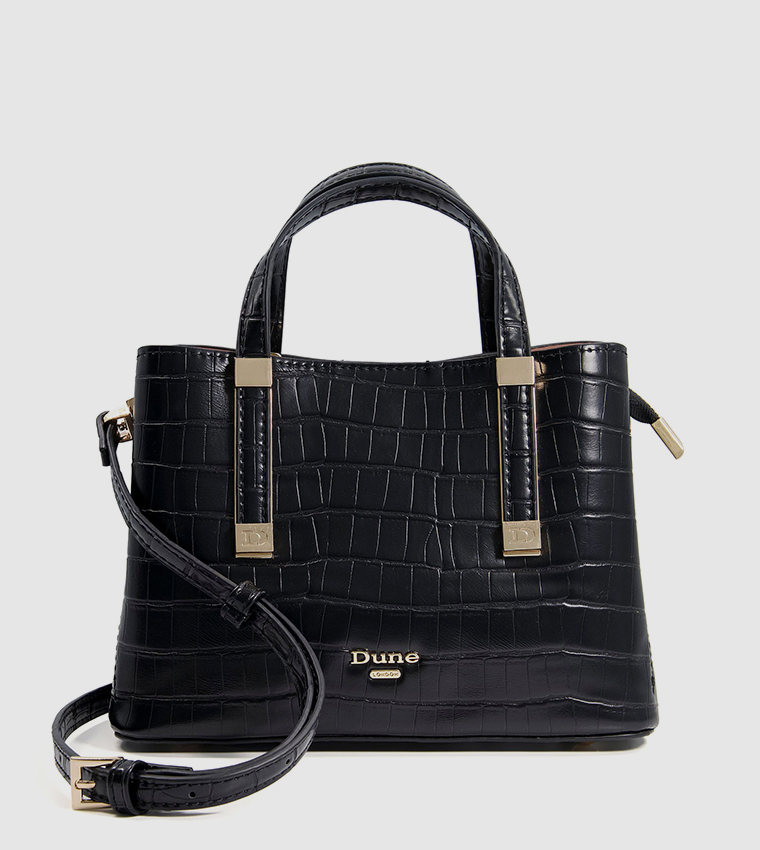 Buy Dune London DINKIEDORRIE Textured Satchel Bag With Sling In Black 6thStreet Qatar