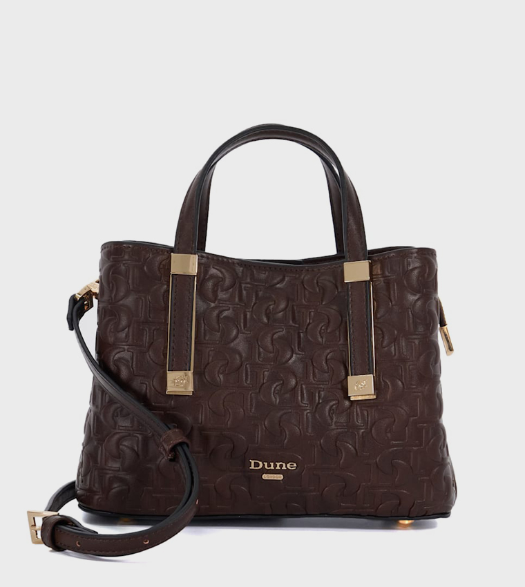 Buy Dune London DINKIEDORRIELS Logo Embossed Satchel Bag In Brown