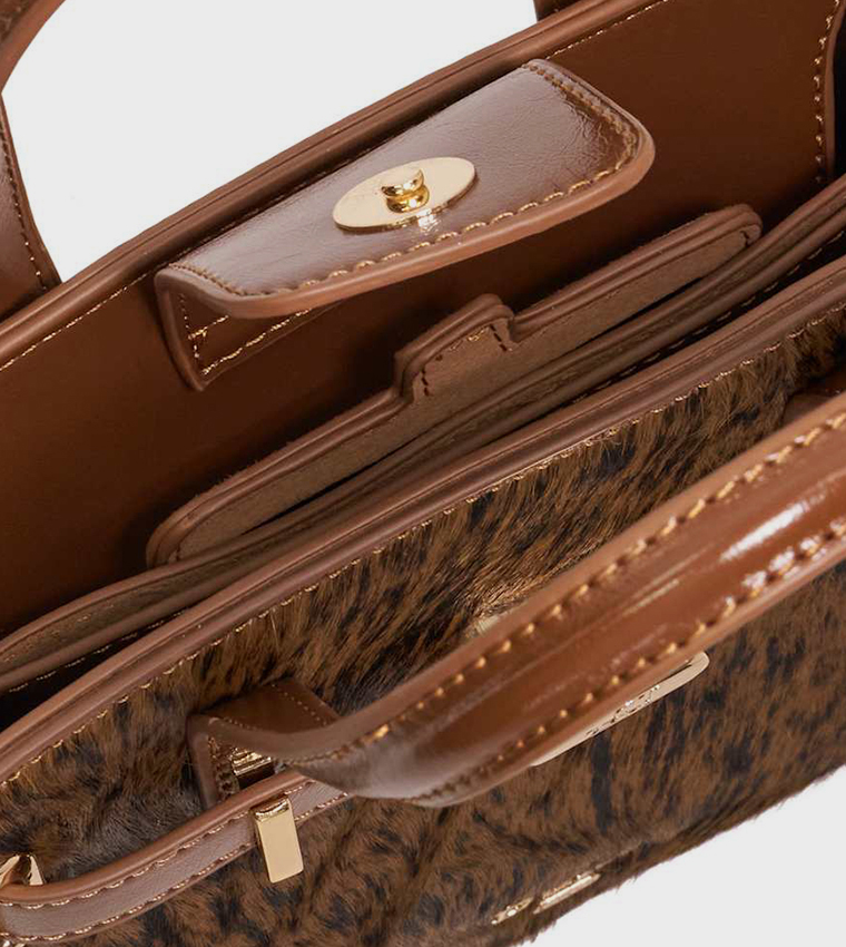 DINKYDEFINE Animal Print Satchel Bag