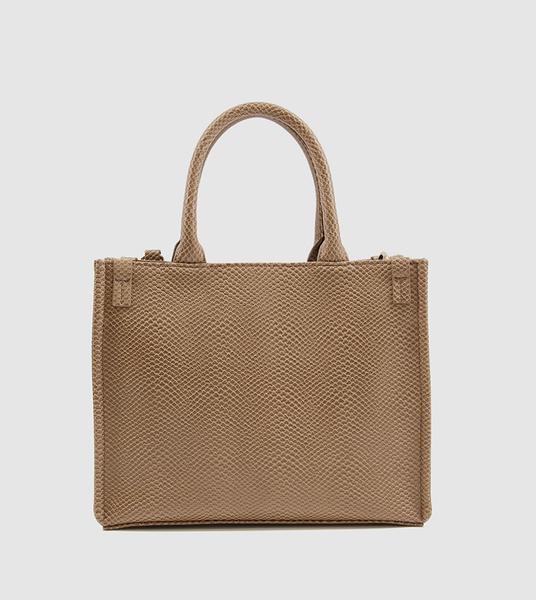 Dinkydexter Croc Textured Tote Bag