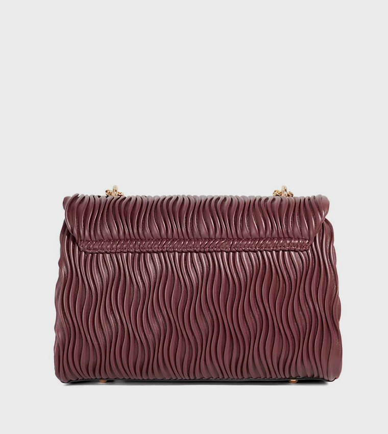 DISTANTLY Textured Flap Shoulder Bag