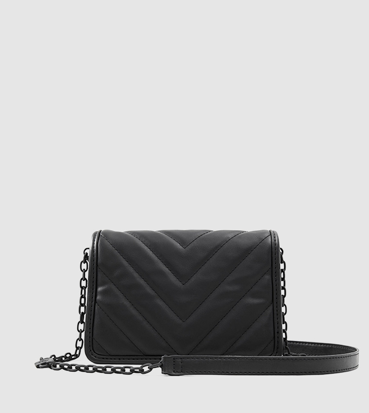 Buy Call It Spring Quilted Flap Sling Bag In Black 6thStreet Kuwait