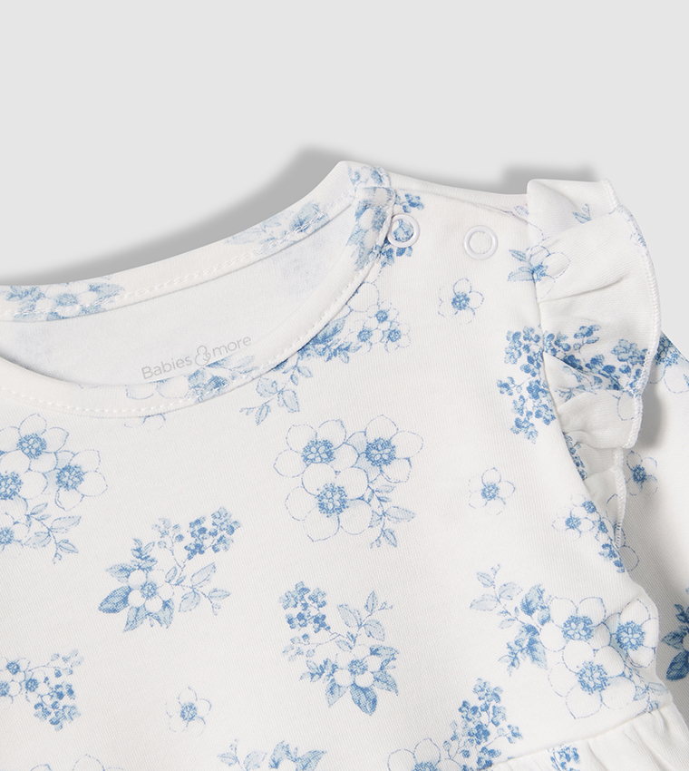 Floral Printed Ruffle Detail Midi Dress