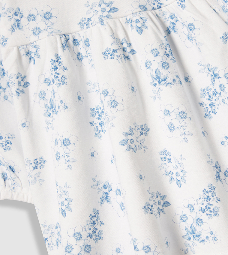 Floral Printed Ruffle Detail Midi Dress