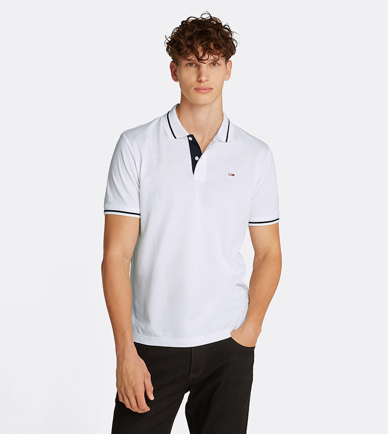 Flag Detail Short Sleeves Polo T-Shirt
