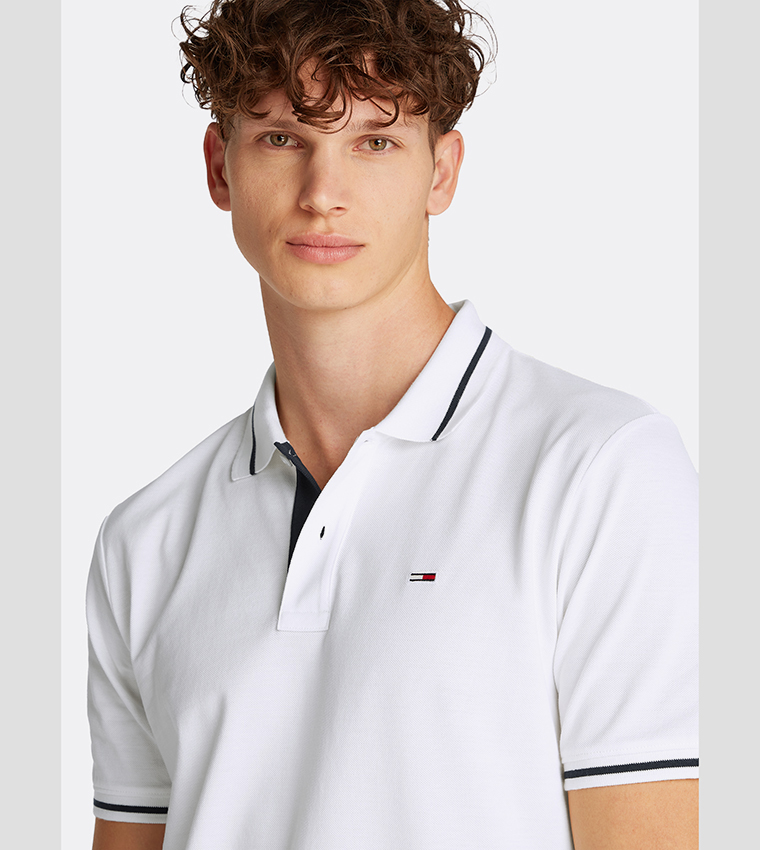 Flag Detail Short Sleeves Polo T-Shirt
