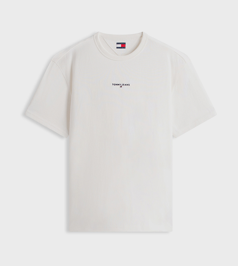 تيشيرت كم قصير بشعار مطرز 