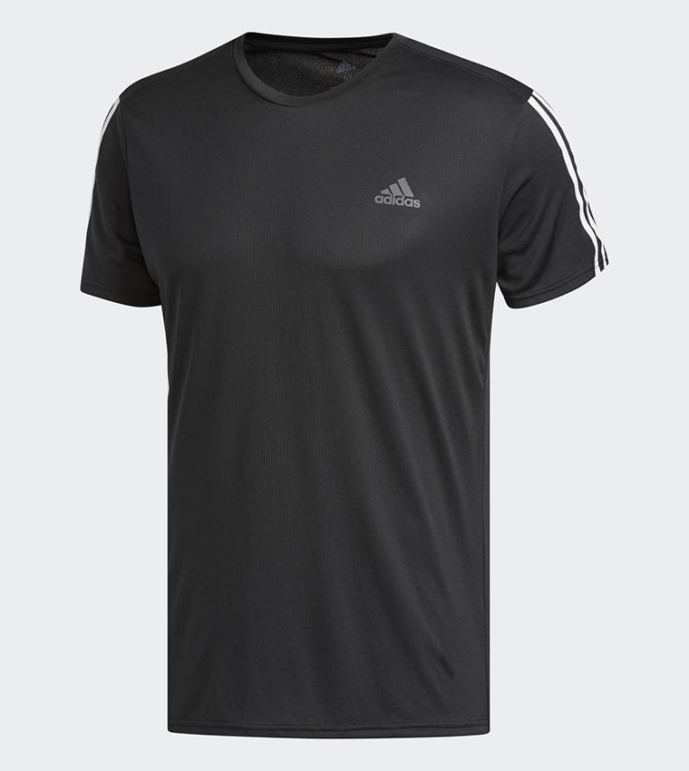 Buy Adidas Running 3 Stripes Tee Black White In BLACK WHITE 6thStreet UAE