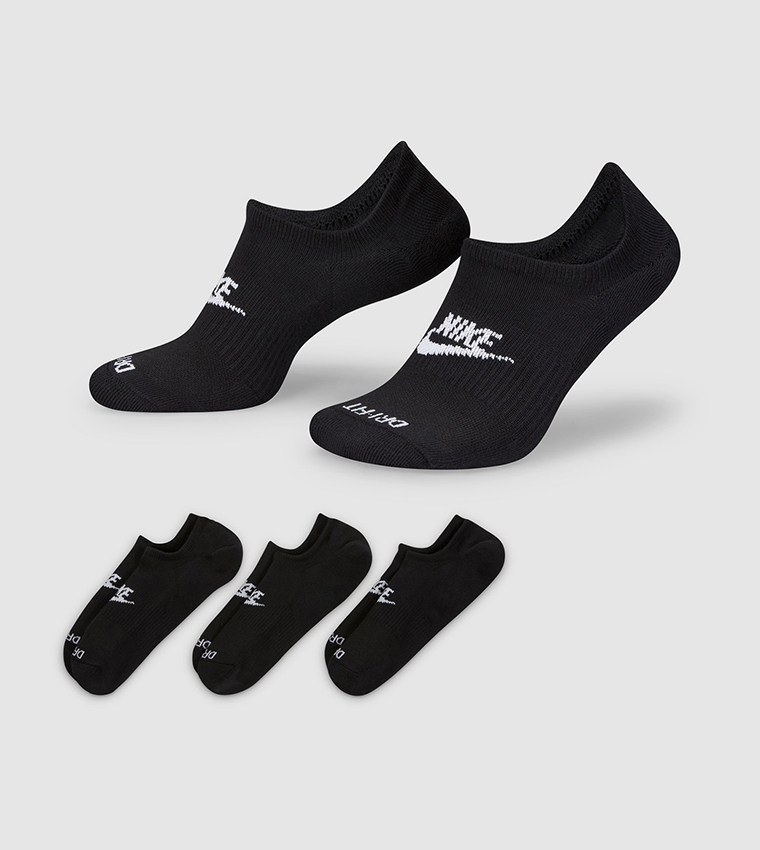 Buy Nike Pack Of 3 Everyday Plus Footie No Show Socks In Black 6thStreet UAE