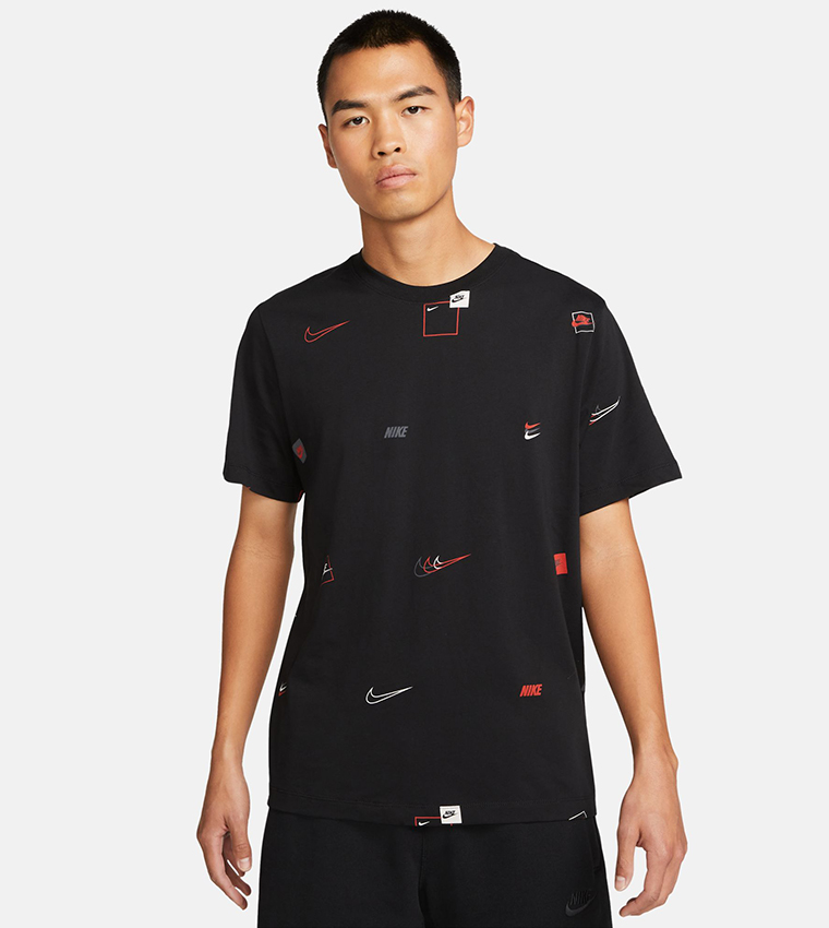 Buy Nike NSW 12 Mo Logo All Over Printed T Shirt In Black 6thStreet Bahrain