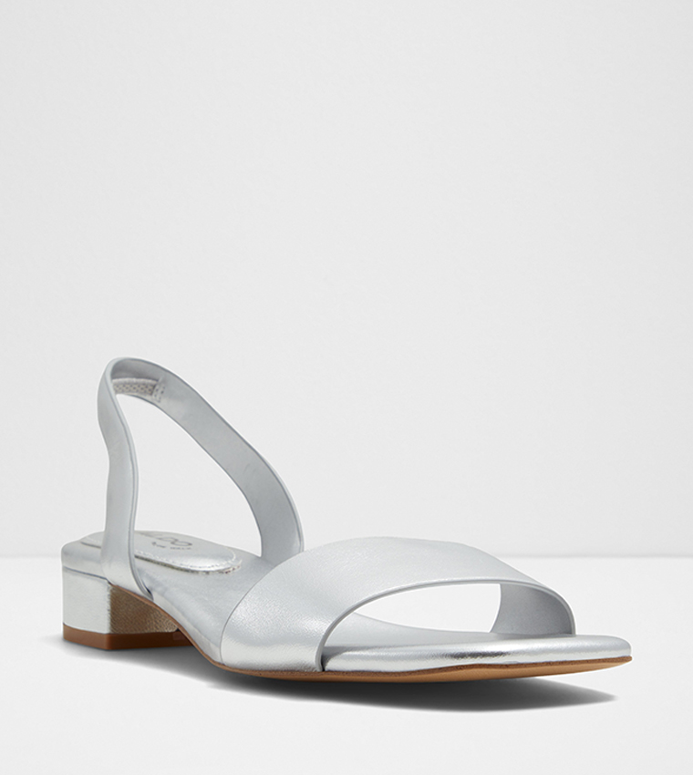 Buy Aldo DORENNA Textured Block Heel Sandals In Silver 6thStreet Kuwait