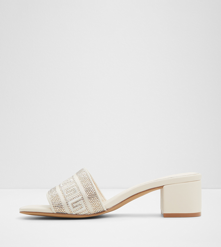 Buy Aldo DORISSA Embellished Block Heel Sandals In Beige 6thStreet Oman