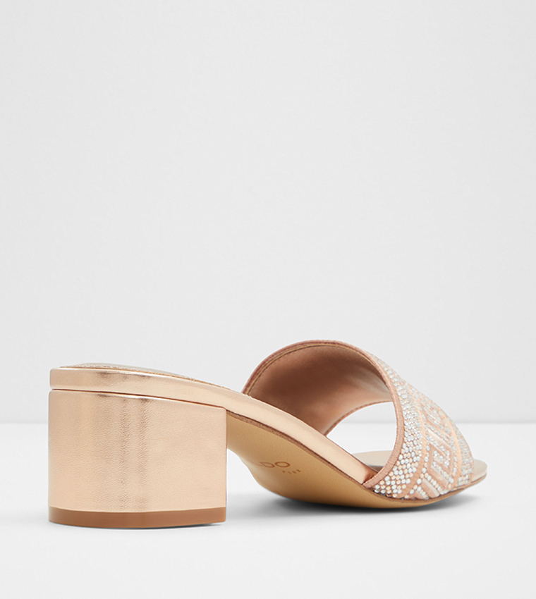 DORISSA Embellished Block Heel Sandals