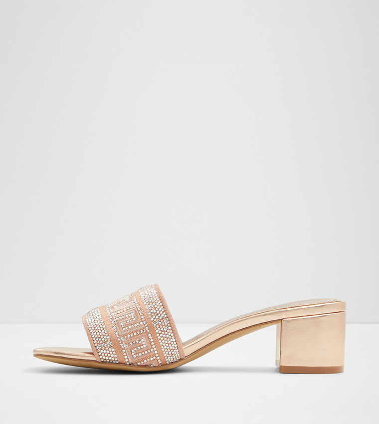 DORISSA Embellished Block Heel Sandals