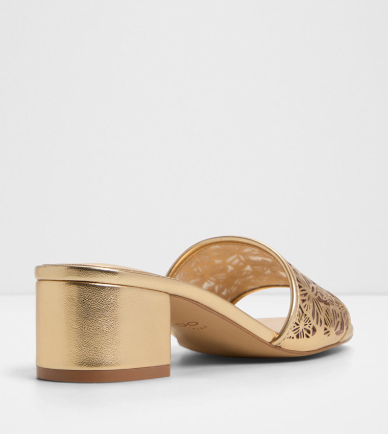 DORISSE Laser Cut Block Heel Sandals