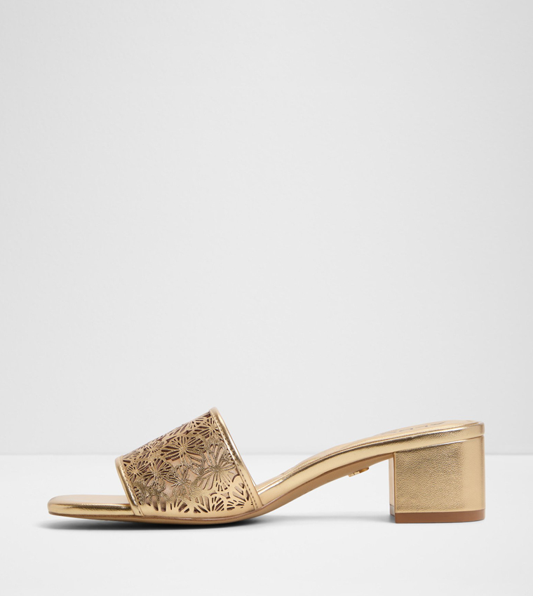 DORISSE Laser Cut Block Heel Sandals