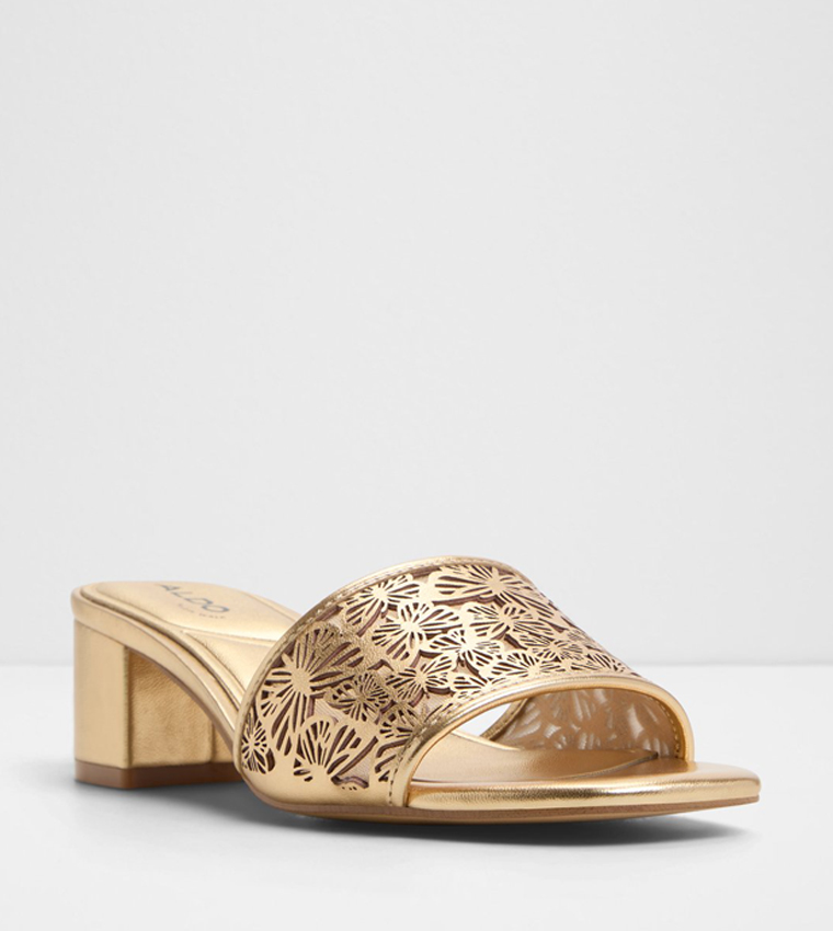 DORISSE Laser Cut Block Heel Sandals