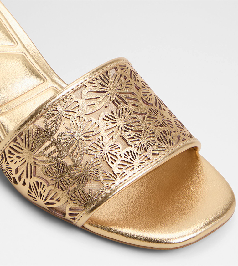 DORISSE Laser Cut Block Heel Sandals