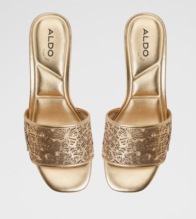 DORISSE Laser Cut Block Heel Sandals