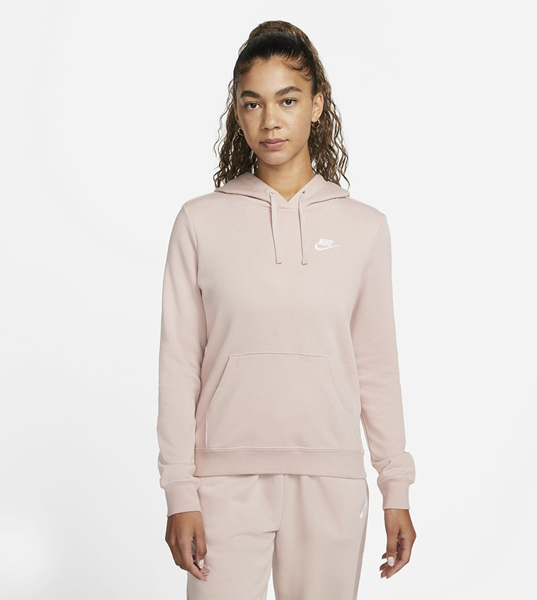 Buy Nike NSW Club Fleece Po Hoodie In Pink